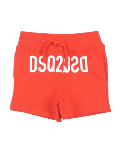 Shop Dsquared2 Newborn Shorts & Bermuda Shorts Orange Size 3 Cotton, Elastane