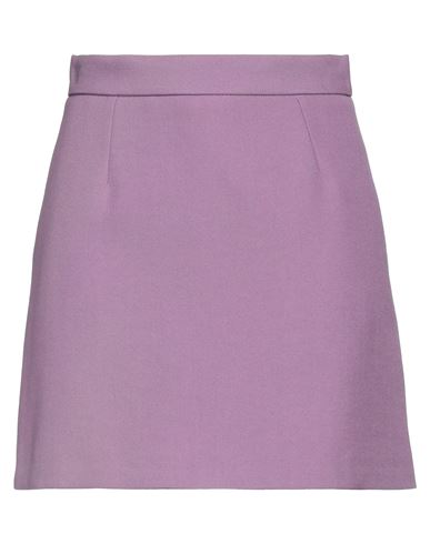 Paul & Joe Woman Mini Skirt Purple Size 6 Virgin Wool, Cotton