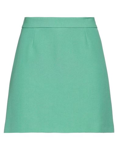 Paul & Joe Woman Mini Skirt Green Size 8 Virgin Wool, Cotton