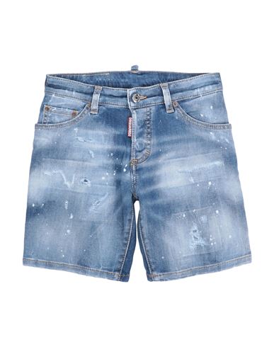 Shop Dsquared2 Toddler Boy Denim Shorts Blue Size 6 Cotton, Elastomultiester, Elastane