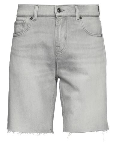 7 For All Mankind Man Denim Shorts Grey Size 33 Cotton, Elastane
