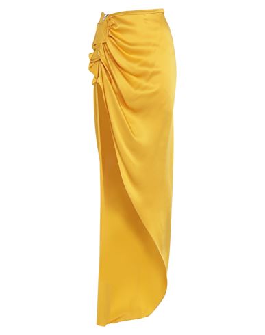 Shop Rick Owens Woman Maxi Skirt Yellow Size 10 Silk