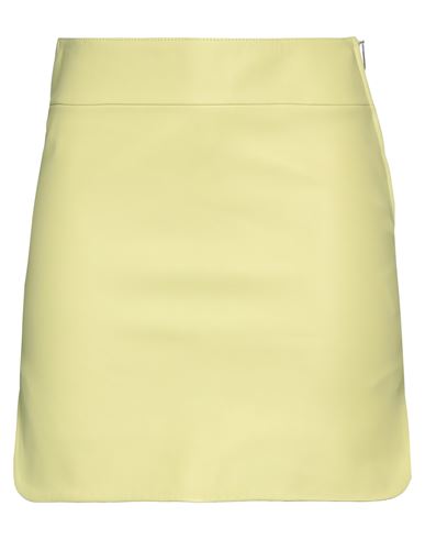 Arma Woman Mini Skirt Acid Green Size 10 Lambskin In Lime