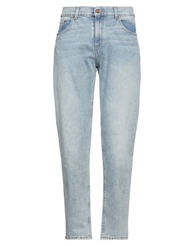 Shop Oscar Jacobson Man Jeans Blue Size 38w-32l Cotton, Elastane