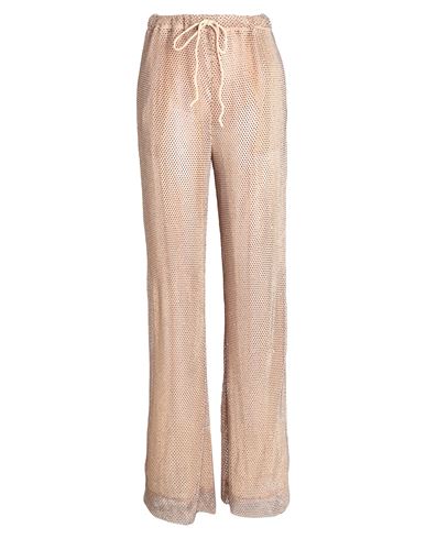 Shop Laquan Smith Woman Pants Beige Size M Polyester, Elastane