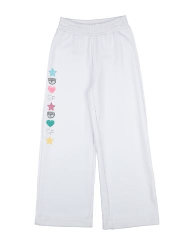 Shop Chiara Ferragni Toddler Girl Pants White Size 7 Polyester, Cotton