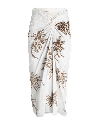 Shop Brunello Cucinelli Woman Maxi Skirt White Size 4 Cotton, Polyamide