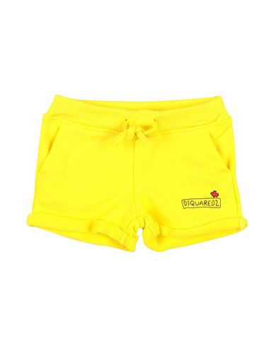 Shop Dsquared2 Newborn Girl Shorts & Bermuda Shorts Yellow Size 3 Cotton