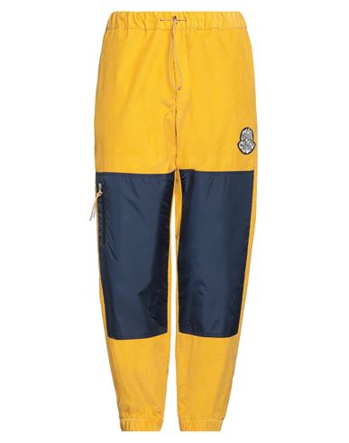 Moncler Man Pants Yellow Size 36 Cotton, Polyamide