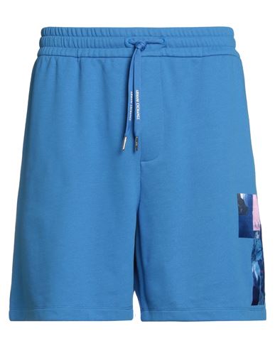 Armani Exchange Man Shorts & Bermuda Shorts Azure Size Xl Cotton, Polyester In Blue