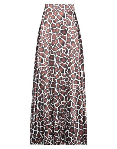 Babylon Woman Maxi Skirt Dark Brown Size 8 Polyester, Elastane