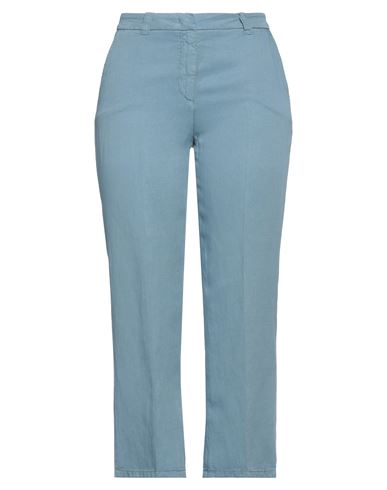 Shop Via Masini 80 Woman Pants Slate Blue Size 12 Lyocell, Linen