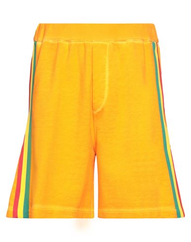 Dsquared2 Man Shorts & Bermuda Shorts Orange Size S Cotton, Elastane