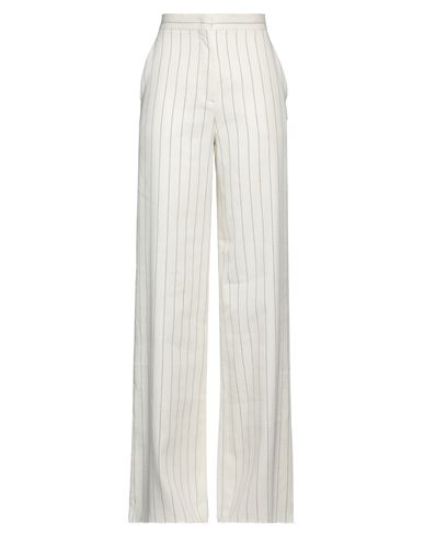 Max Mara Woman Pants Ivory Size 10 Linen In White