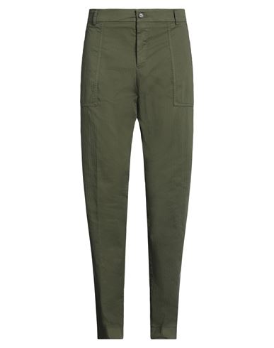Shop Berwich Man Pants Military Green Size 36 Cotton, Elastane