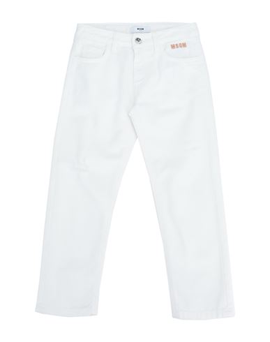 Shop Msgm Toddler Boy Jeans Ivory Size 6 Cotton In White