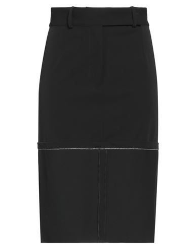 Mm6 Maison Margiela Woman Midi Skirt Black Size 8 Polyester, Viscose, Elastane