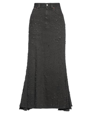Mm6 Maison Margiela Woman Denim Skirt Black Size 10 Cotton