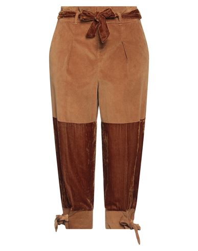 Manila Grace Woman Pants Brown Size 4 Viscose, Cotton, Elastane, Polyamide