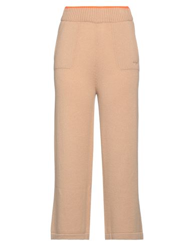 Msgm Woman Pants Camel Size L Wool, Cashmere In Beige