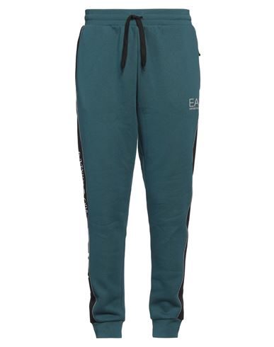 Ea7 Man Pants Deep Teal Size Xxl Cotton, Polyacrylic, Elastane In Green