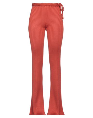 Mrz Woman Pants Rust Size Xs Viscose, Cotton, Silk, Polyamide, Cashmere In Red