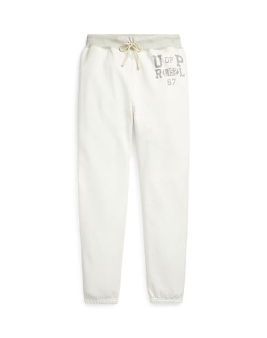 Polo Ralph Lauren Big Fit Fleece Graphic Sweatpant Man Pants Off White Size L Cotton, Polyester