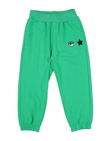 Shop Chiara Ferragni Toddler Girl Pants Green Size 7 Cotton, Elastane