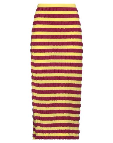 Sunnei Woman Midi Skirt Yellow Size M Cotton, Polyamide, Polyester