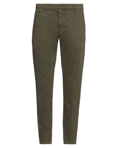 Dondup Man Pants Military Green Size 29 Cotton, Elastane In Green