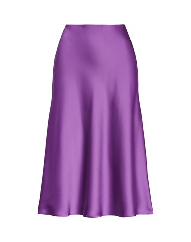 Lauren Ralph Lauren Satin Charmeuse Midi Skirt Woman Midi Skirt Purple Size 6 Recycled Polyester, Po