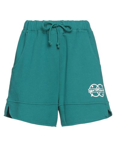 Grifoni Woman Shorts & Bermuda Shorts Green Size S Cotton