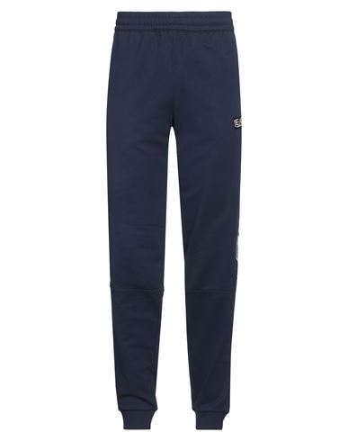 Ea7 Man Pants Midnight Blue Size Xxl Cotton, Polyamide, Polyester, Elastane In Blue