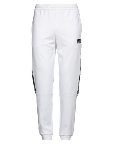 Ea7 Man Pants White Size Xl Cotton, Polyamide, Polyester, Elastane