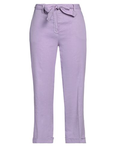 Re-hash Re_hash Woman Pants Lilac Size 26 Linen, Viscose, Cotton, Elastane In Purple