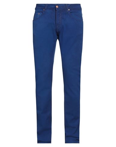 Care Label Man Denim Pants Bright Blue Size 34 Cotton