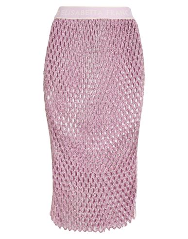Elisabetta Franchi Woman Midi Skirt Mauve Size 4 Cotton, Glass In Purple