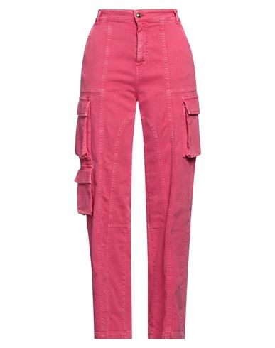 Versace Jeans Couture Woman Pants Fuchsia Size 6 Cotton, Elastane In Pink
