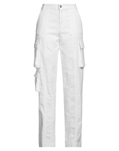 Versace Jeans Couture Woman Pants White Size 4 Cotton, Elastane