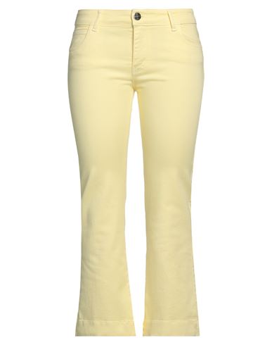 Simona Corsellini Woman Cropped Pants Yellow Size 32 Cotton, Elastane