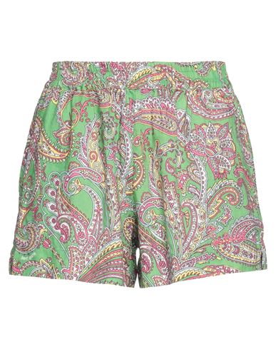 Mc2 Saint Barth Woman Shorts & Bermuda Shorts Green Size L Linen