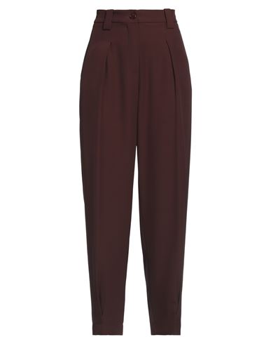 Marella Woman Pants Cocoa Size 10 Polyester, Elastane In Brown
