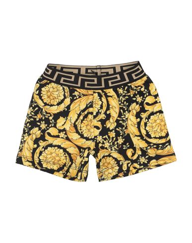 Versace Young Newborn Boy Shorts & Bermuda Shorts Black Size 3 Cotton, Polyamide, Elastane In Black