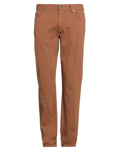 Zegna Man Pants Brown Size 35 Cotton, Elastane In Brown