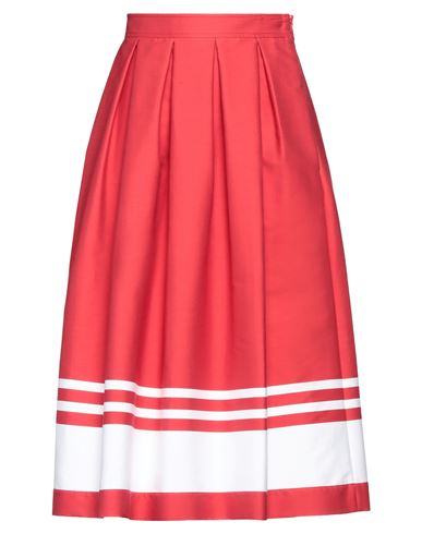 Shop Boutique Moschino Woman Midi Skirt Red Size 8 Cotton, Polyamide