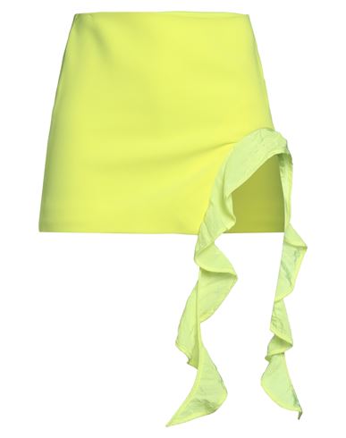 Shop David Koma Woman Mini Skirt Yellow Size 4 Acetate, Viscose, Elastane, Polyamide