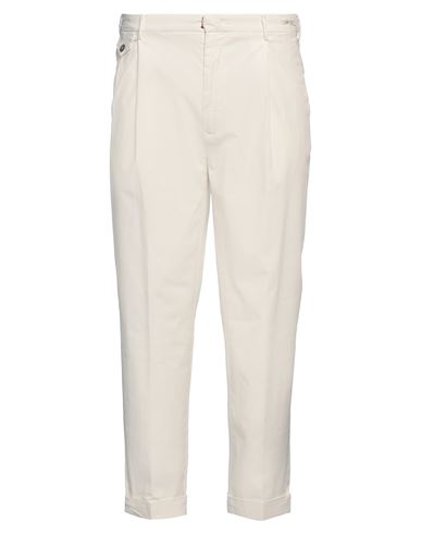 Shop L.b.m 1911 L. B.m. 1911 Man Pants Ivory Size 38 Cotton, Elastane In White