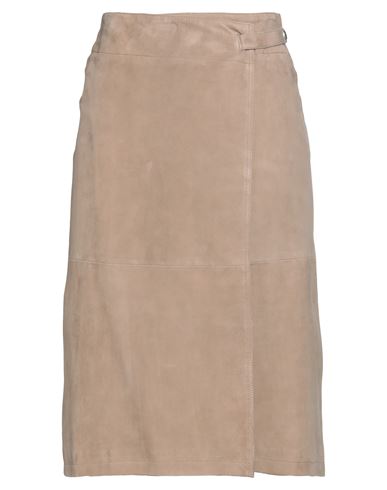 Shop Arma Woman Midi Skirt Dove Grey Size 6 Leather