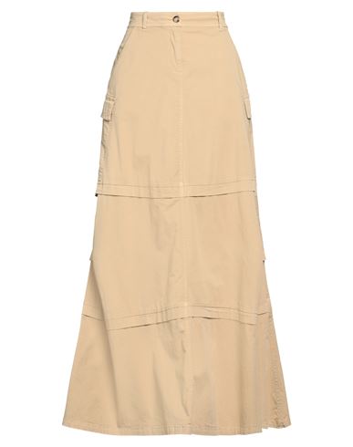 Semicouture Woman Maxi Skirt Sand Size 10 Cotton, Elastane