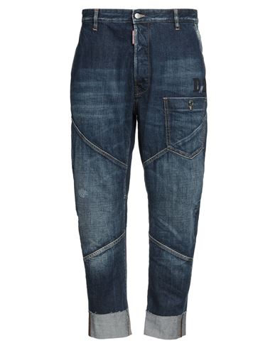Dsquared2 Man Jeans Blue Size 40 Cotton, Calfskin